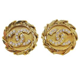 Botones clip Chanel CC de metal con perla artificial Dorado