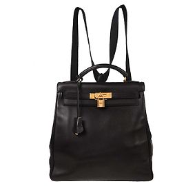 Hermès Hermes Kelly Ado Rucksack Gulliver 28 Schwarz