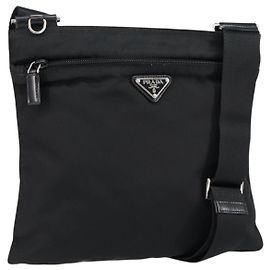 Prada Front Pocket Messenger Bag Tessuto Medium Black