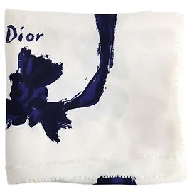 Dior Bufanda de seda blanca Blanco