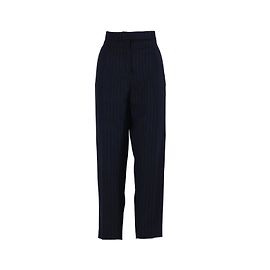 Jil Sander Calças de lã com risca de giz dourada – anos 2000 Preto