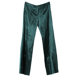 Prada Emerald Satin Tailored Trousers – ’00s Black
