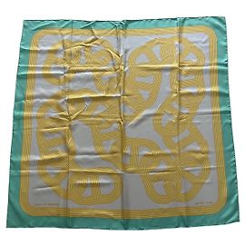 Hermès Seidentuch Circuit 24 Faubourg Gelb Grün 90cm Gelb