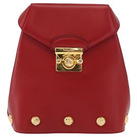 Salvatore Ferragamo Vintage Backpack Leather Red