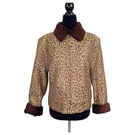 Versace Jeans Couture Versace jacket with brocade pattern Brown Golden