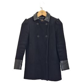 Maje Riquette Mantel Schwarz Wolle Schwarz