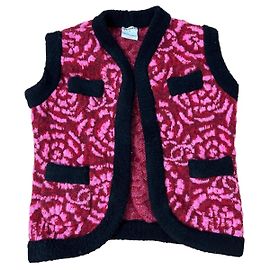 Chanel Ärmellose Weste Rosa Wolle Kaschmir 40 Pink