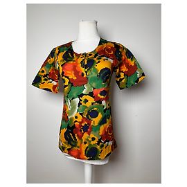 Camisa floral vintage multicolorida Dior M Multicor