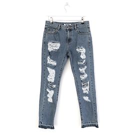 Autre Marque SJYP Distressed Jeans Cult Korean Label Blue