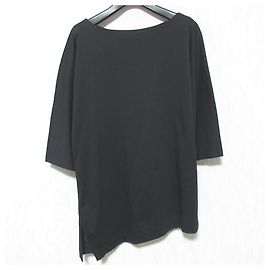Autre Marque Pullover asimmetrico a manica corta liscia compatto BASILE28 Nero