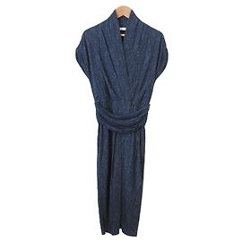 Robe portefeuille Max Mara Robe extensible Bleu Bleu Marine
