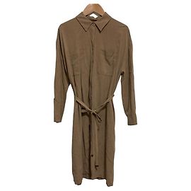 Robe 100% Soie S Max Mara Marron Marron clair