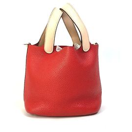 Hermès HERMES Two-Tone Picotin Lock PM Eclat Tote Bag Pink Red Multiple colors