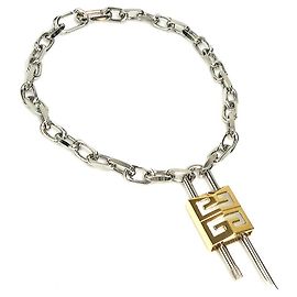 Givenchy Padlock Chain Necklace Silvery Golden