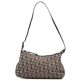Dior-Dior Brown Diorissimo Trotter Canvas Shoulder Bag-Brown