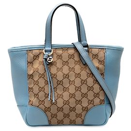 Bolsa Bree pequena em lona GG marrom da Gucci Marrom Bege