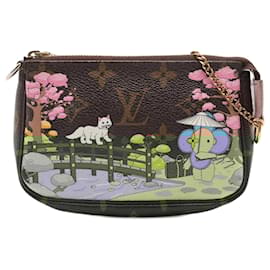 Louis Vuitton-Mini Pochette Accessoires Monogram Vivienne da Louis Vuitton-Marrom,Monograma