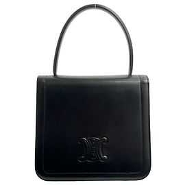 Céline Bolsa tote mini em couro de bezerro com logo Old Triomphe da Celine Preto