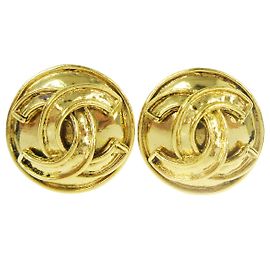 Clip orecchie Chanel CC in metallo D'oro