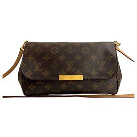 Bolsa de couro Louis Vuitton Favorite MM Marrom