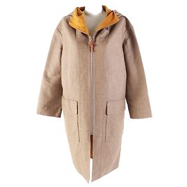 Hermès Hermes Cashmere Long Coat Brown Mustard