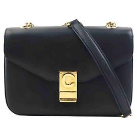 Céline Borsa a spalla Celine Small C in pelle nera Nero