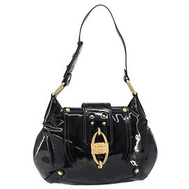 Salvatore Ferragamo Gancini Tote Patent leather Black