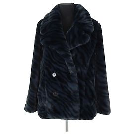 Zadig & Voltaire Navy Faux Fur Coat Navy blue