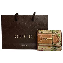 Vintage Gucci Floral Wallet multicolor Brown Multiple colors