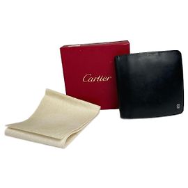 Vintage Cartier Flapable Patent Leather Wallet black Black