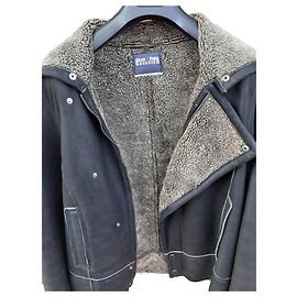 Jean Paul Gaultier Biker Jacke Dunkelgrau Lamm Anthrazitgrau