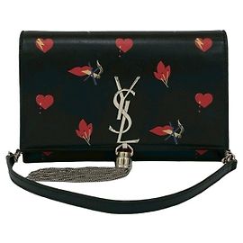 Borsa a spalla in pelle Kate di Yves Saint Laurent Nero Rosso