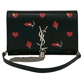 Sac à bandoulière en cuir Kate de Yves Saint Laurent Noir Rouge