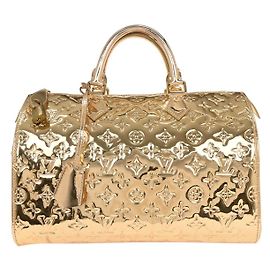 Louis Vuitton Speedy Monogram Miroir PVC 30 Dourado