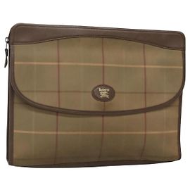 Pochette de lona con estampado Nova Check de Burberry Beige