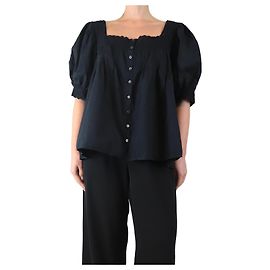 Autre Marque Black off the shoulder button-down blouse - size XXL Black