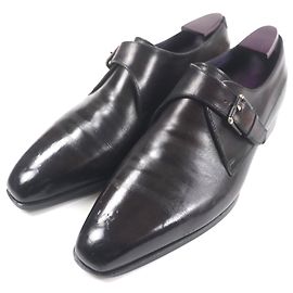 Autre Marque Sapatos Monk Strap de Couro Berluti Roxo Roxo escuro
