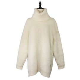 Gucci Strickkleid aus gebürstetem Mohair Weiß Aus weiß