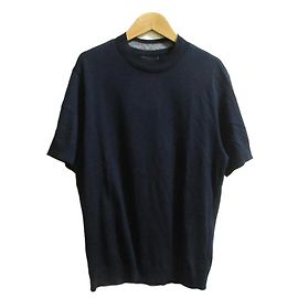 Top de punto de manga corta Emporio Armani Blanco Azul Azul marino