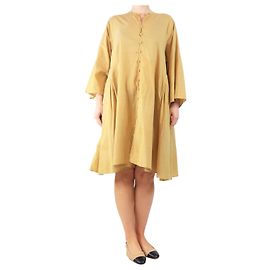 Autre Marque Robe midi à boutons moutarde - taille M Autre