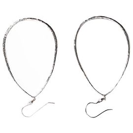 Autre Marque Silberne gewellte Tropfenohrringe Silber