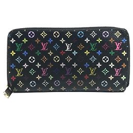 Louis Vuitton Monogram Multicolore Zippy Wallet Black Multiple colors