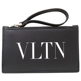 Valentino Garavani Black Leather Card Case Black