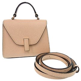 Bolsa Valextra Iside 2 em 1 em couro de bezerro bege Bege