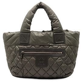 Chanel Green Small Quilted Nylon Coco Cocoon Tote Green Olive green