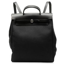 Mochila Hermès Herbag GM em lona preta Preto