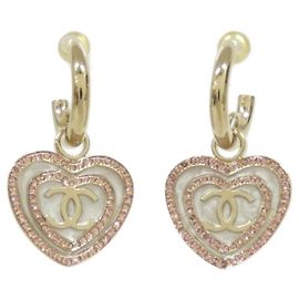 Orecchini a perno Chanel in oro, rosa e bianco Rosa Bianco D'oro