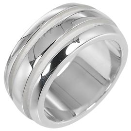 Anel Duplo com Ranhuras Atlas da Tiffany & Co. Prata