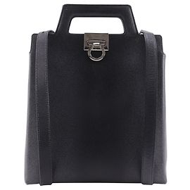 Salvatore Ferragamo Gancini 3-Way Handbag Brown