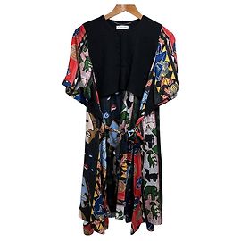 Autre Marque Carven Kunstdruckkleid Schwarz